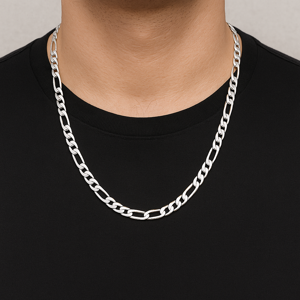 92.5 sterling silver figaro chain for men 92.5 sterling silver figaro chain for men