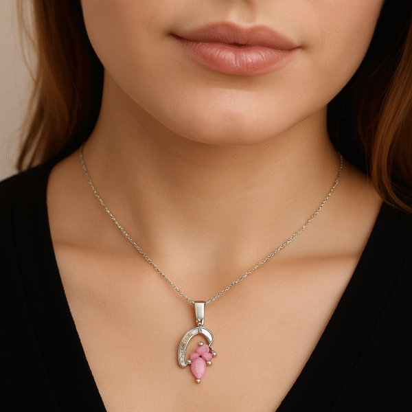 FANCY PINK STONE PENDENT - Image 2