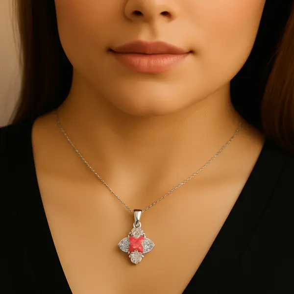 FANCY PINK STONE PENDENT - Image 2