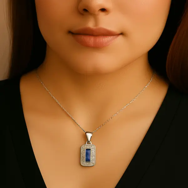 FANCY BLUE STONE PENDENT - Image 2