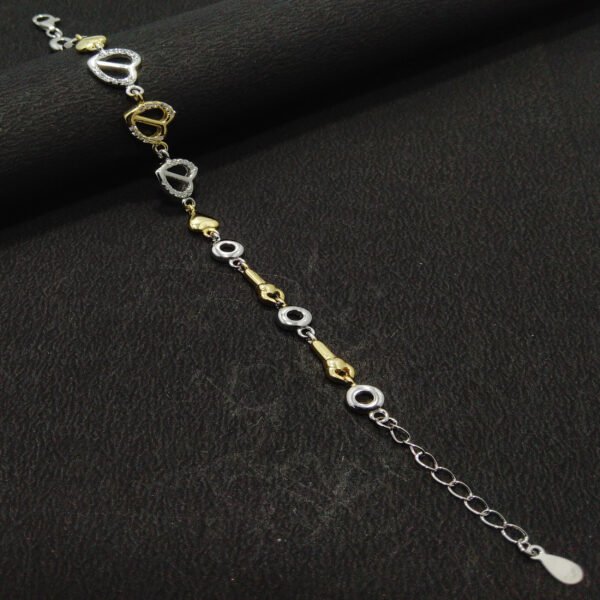 GOLD & SILVER PLATED HEART BREACLET - Image 2