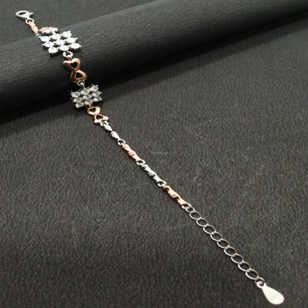 ROSEGOLD & SILVER PLATED HEART BREACLET - Image 2