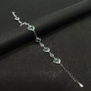 HEART & GREEN STONE BREACLET