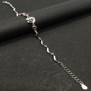 HEART & RED STONE BREACLET
