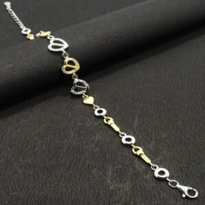 GOLD & SILVER PLATED HEART BREACLET