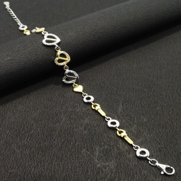 GOLD & SILVER PLATED HEART BREACLET
