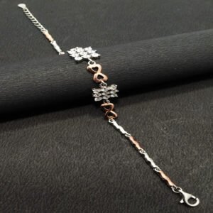 ROSEGOLD & SILVER PLATED HEART BREACLET