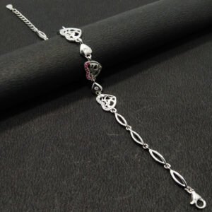 FANCY RED MICRO STONE HEART BREACLET