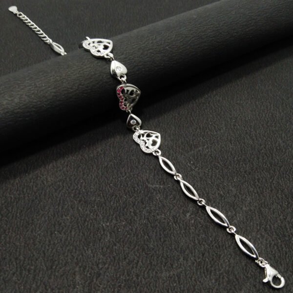 FANCY RED MICRO STONE HEART BREACLET