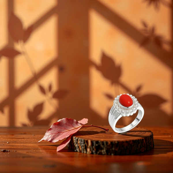 Coral Birthstone Ring - Image 4