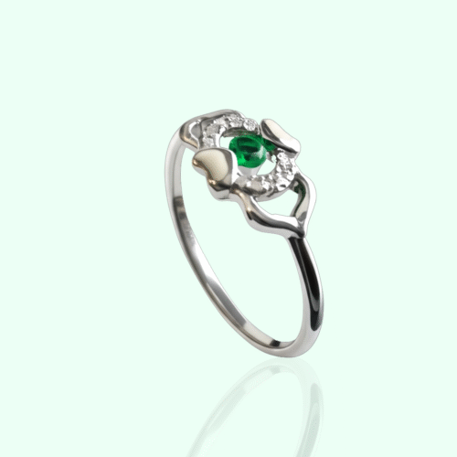 FANCY GREEN STONE RING FOR WOMEN
