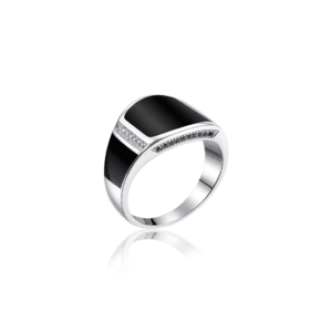 92.5 STERLING SILVER TURKEY BLACK ONYX RING FOR MEN