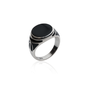92.5 STERLING SILVER TURKEY BLACK ONYX RING FOR MEN