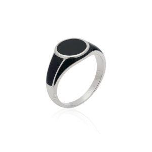 92.5 STERLING SILVER TURKEY BLACK ONYX CLASSIC RING FOR MEN