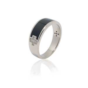 92.5 STERLING SILVER TURKEY BLACK ONYX CROSS RING FOR MEN