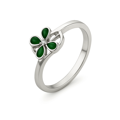 FANCY GREEN FLOWER RING FOR WOMEN