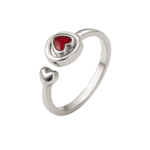 FANCY UN JOINT RED HEART RING FOR WOMEN