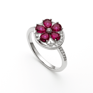 FANCY RED STONE RING FOR WOMEN