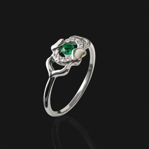 FANCY GREEN STONE RING FOR WOMEN - Image 3