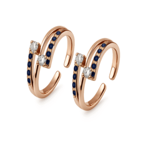 FANCY 92.5 STERLING SILVER ROSE GOLD TOE RING FOR WOMEN