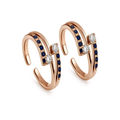 FANCY 92.5 STERLING SILVER ROSE GOLD TOE RING FOR WOMEN - Image 3