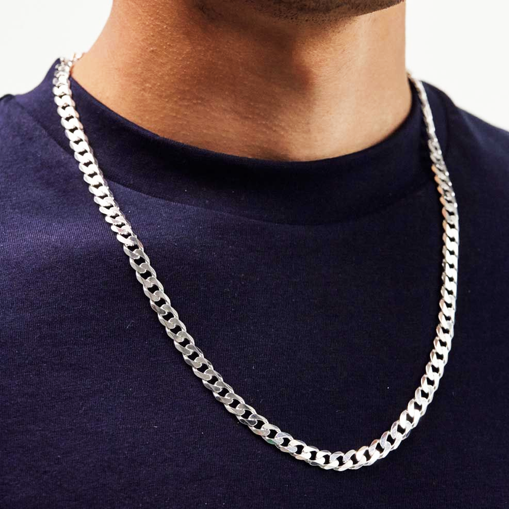 92.5 sterling silver curb chain for men 92.5 sterling silver curb chain for men