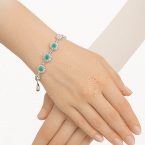 FLOWER GREEN STONE BREACLET