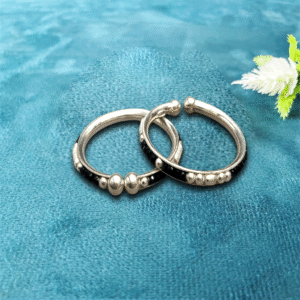 92.5 STERLING SILVER CRYSTAL BLACK BEADED BABY BANGLES FOR KIDS
