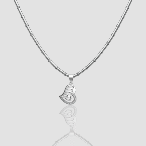 92.5 STERLING SILVER CHAIN & HEART PENDANT FOR WOMEN - Image 2