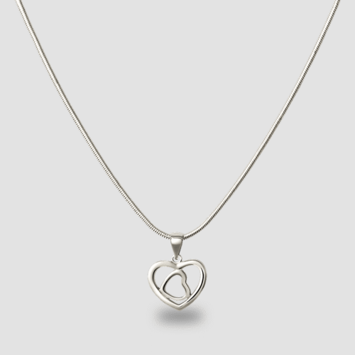 92.5 STERLING SILVER CHAIN & HEART PENDANT FOR WOMEN