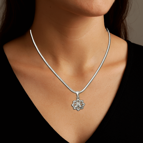 92.5 STERLING SILVER CHAIN & PENDANT FOR WOMEN - Image 2