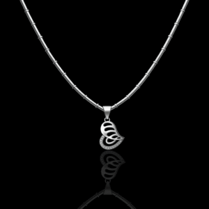 92.5 STERLING SILVER CHAIN & HEART PENDANT FOR WOMEN