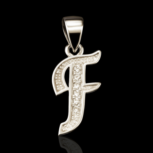 92.5 STERLING SILVER “F” FANCY PENDANT FOR MEN & WOMEN