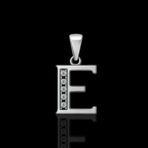 92.5 STERLING SILVER “E” ALPHABET PENDANT FOR MEN & WOMEN