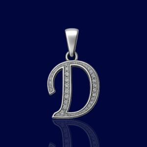 92.5 STERLING SILVER “D” FANCY FONT PENDANT FOR MEN & WOMEN