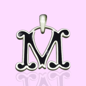 92.5 STERLING SILVER “M” FANCY FONT PENDANT FOR MEN