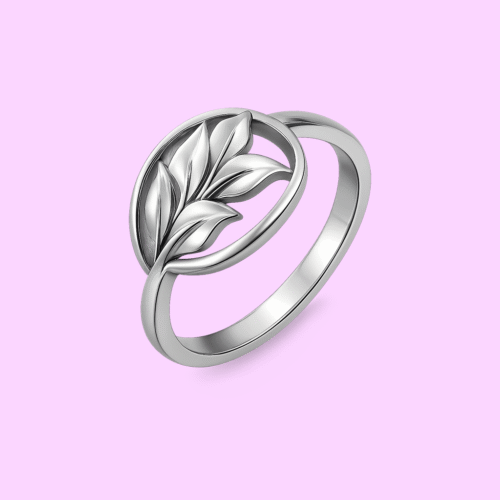 92.5 STERLING SILVER LEAF HARMONY RING FOR WOMEN - Image 3