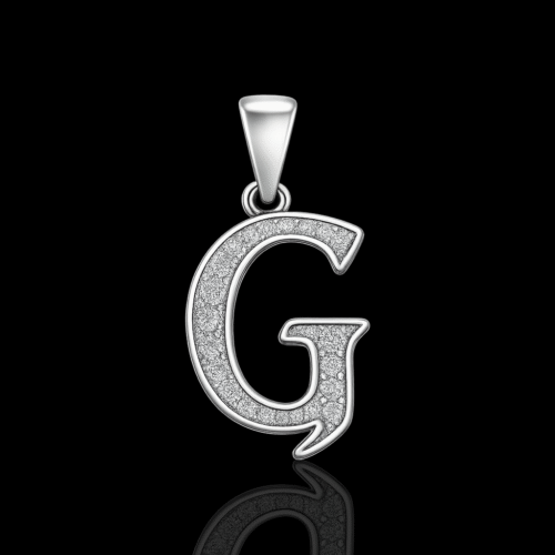 92.5 STERLING SILVER “g” FANCY PENDANT FOR MEN & WOMEN - Image 2