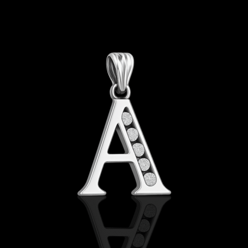 92.5 STERLING SILVER “A” ALPHABET PENDANT FOR MEN & WOMEN - Image 3