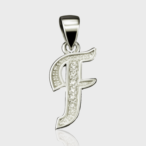 92.5 STERLING SILVER “F” FANCY PENDANT FOR MEN & WOMEN - Image 3