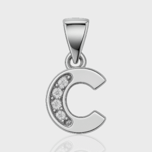 92.5 STERLING SILVER “C” ALPHABET PENDANT FOR MEN & WOMEN