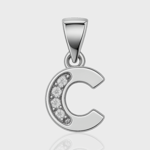 92.5 STERLING SILVER “C” ALPHABET PENDANT FOR MEN & WOMEN