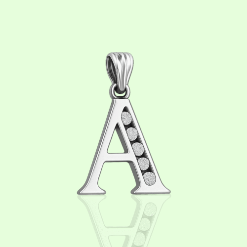 92.5 STERLING SILVER “A” ALPHABET PENDANT FOR MEN & WOMEN