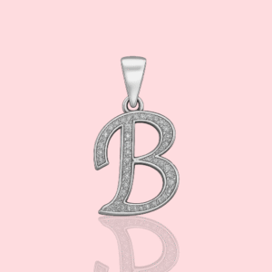 92.5 STERLING SILVER “B” FANCY FONT PENDANT FOR MEN & WOMEN