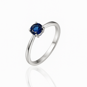 FANCY SINGLE BLUE STONE RING FOR WOMEN