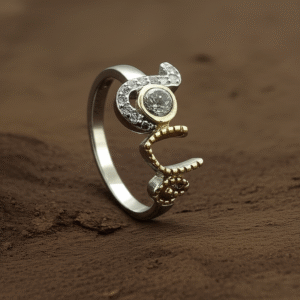 FANCY LOVE WHITE STONE RING FOR WOMEN