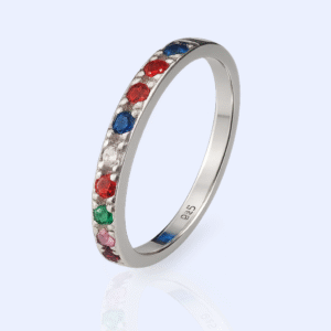 FANCY MULTI COLOR ROUND BAND RING FOR WOMEN