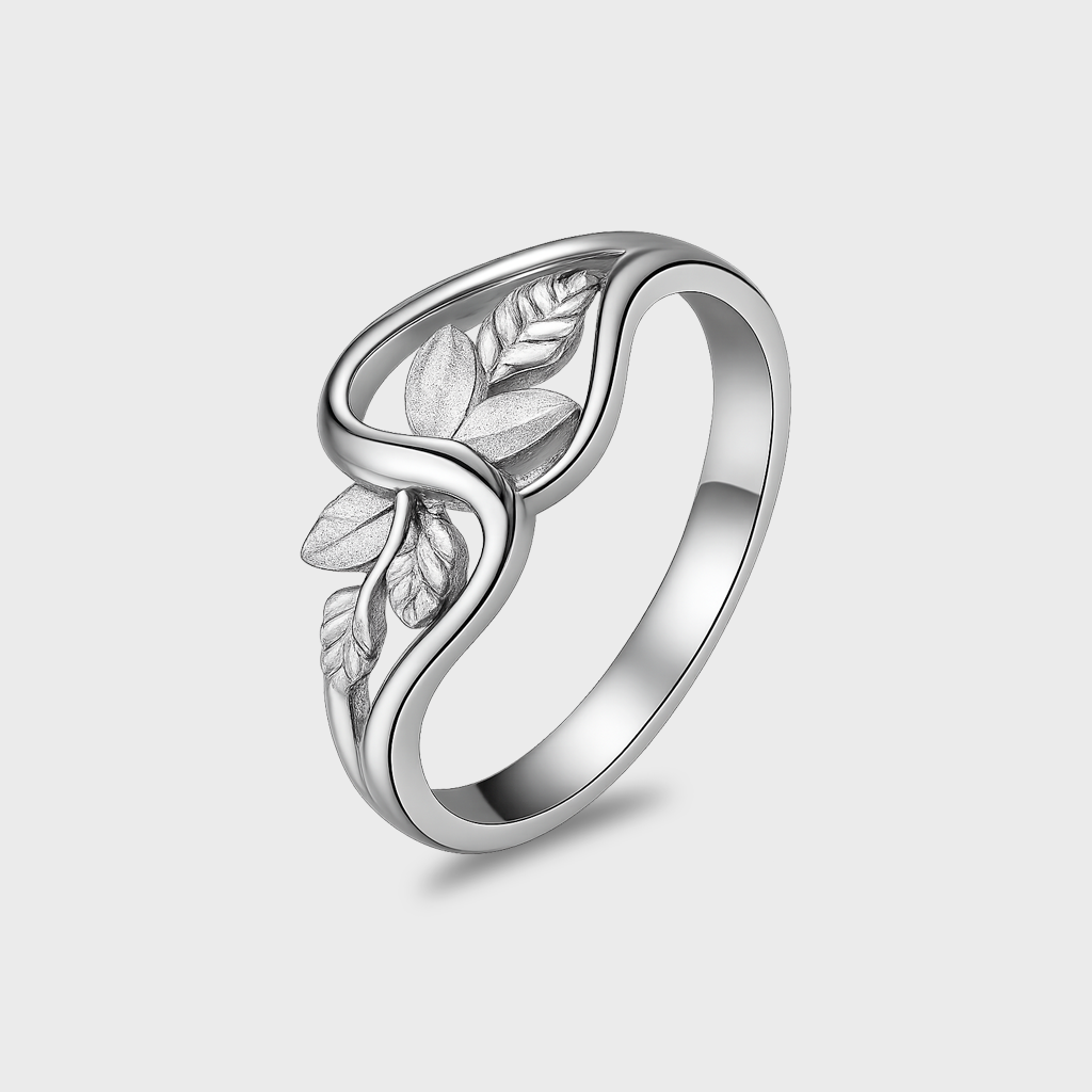 RING 1 92.5 STERLING SILVER WHISPERING PETALS RING FOR WOMEN