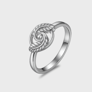 92.5 STERLING SILVER TWILIGHT LEAF EMBRACE RING FOR WOMEN