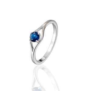 FANCY SINGLE BLUE STONE RING FOR WOMEN